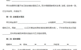 商铺租赁合同范本免费,关键条款与注意事项